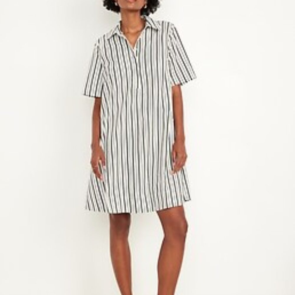 NWT Old Navy Striped Mini Shirt Dress L